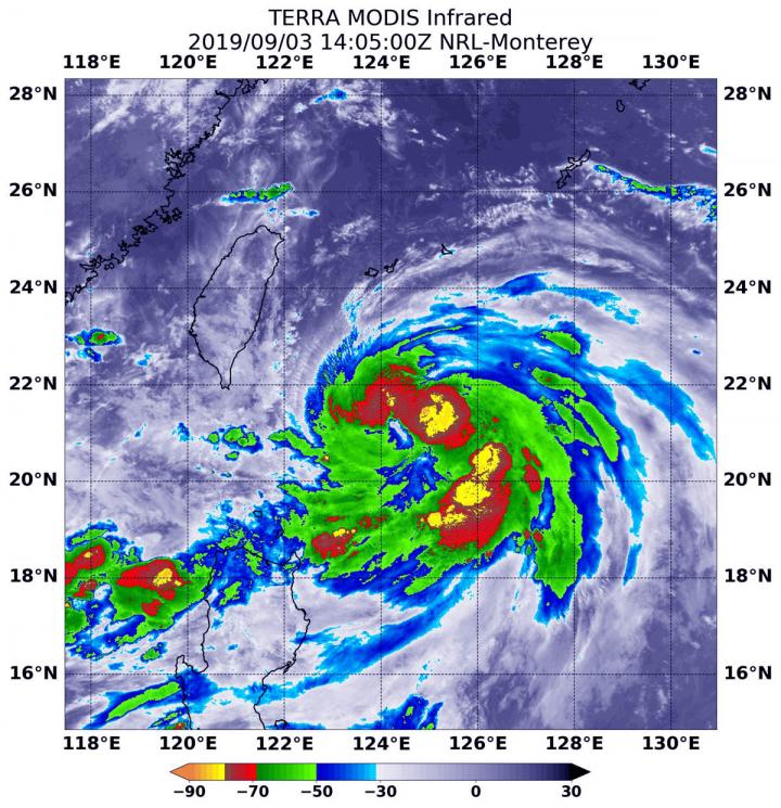 NASA infrared eye analyzes typhoon Lingling