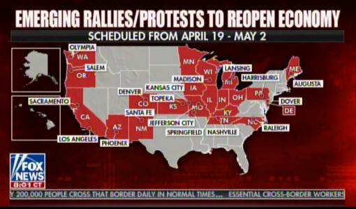 Freedom Protests to Reopen Economy Planned in 21 States – Including California on Monday, Missouri on Tuesday