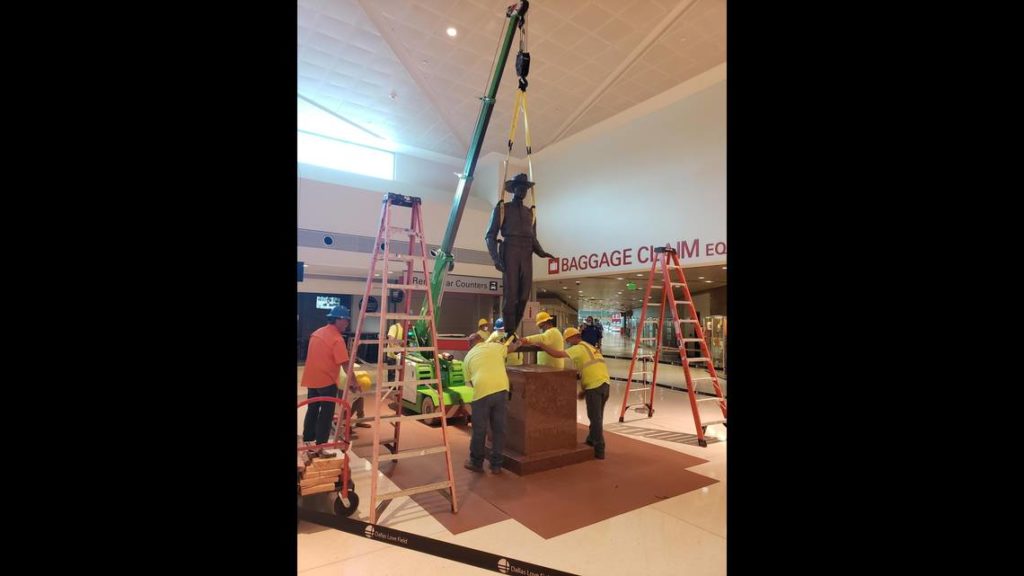 Statue of Texas Ranger removed from Dallas airport after book depicts racist history