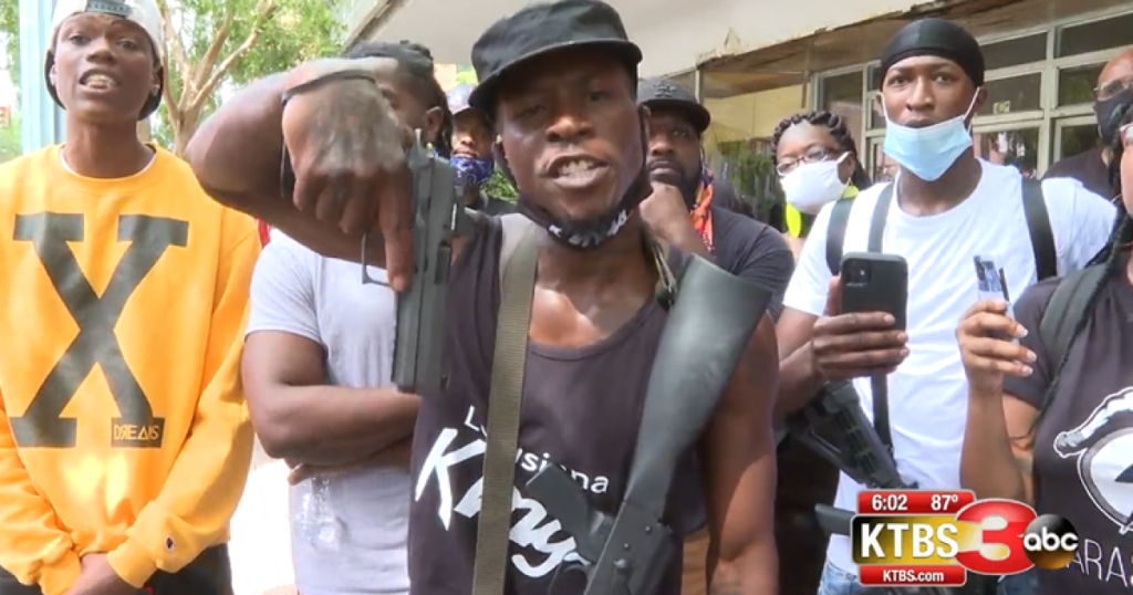 Black Lives Matter Terrorists Show Up to Louisiana Courthouse with Guns to Menace Pro-Statue Protesters
