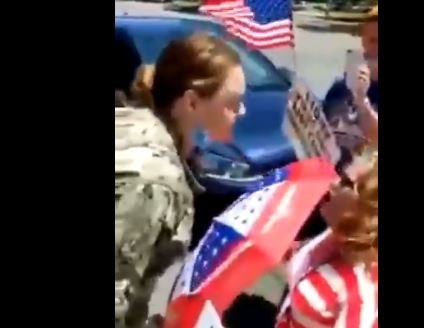 Navy Is Investigating Uniformed Sailor Sarah Dudrey for Busting into Pro-Trump Rally, Harassing Protesters while Screaming “F**k Trump!”