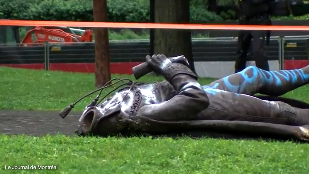 Antifa knocks over, beheads Sir John A. Macdonald statue in Montreal