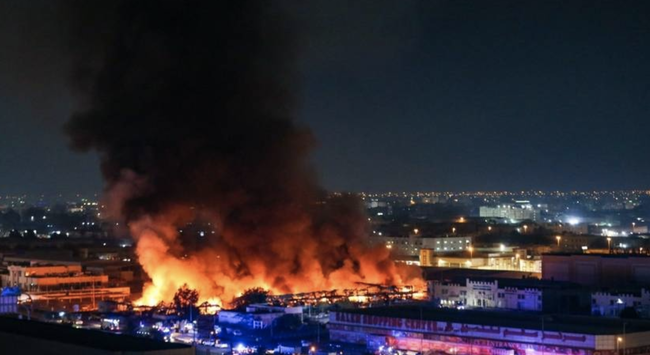 Watch: Massive Fire Engulfs Sprawling UAE Market In Flames