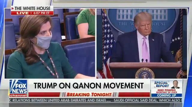 Trump Defends Q-Anon Believers After Reporter Pressures Him to Throw Them Under The Bus