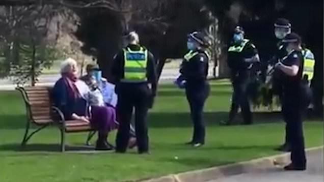 Melbourne Police Surround & Arrest 2 Elderly Women Resting On Park Bench For 'COVID Violation'