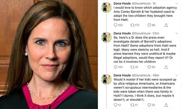 Republicans rush to defend Amy Coney Barrett after trolls target her two adopted children from Haiti - as Trump announces her as his pick to fill RBG's Supreme Court seat