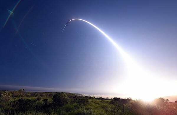nuclear missile launching into the atmosphere