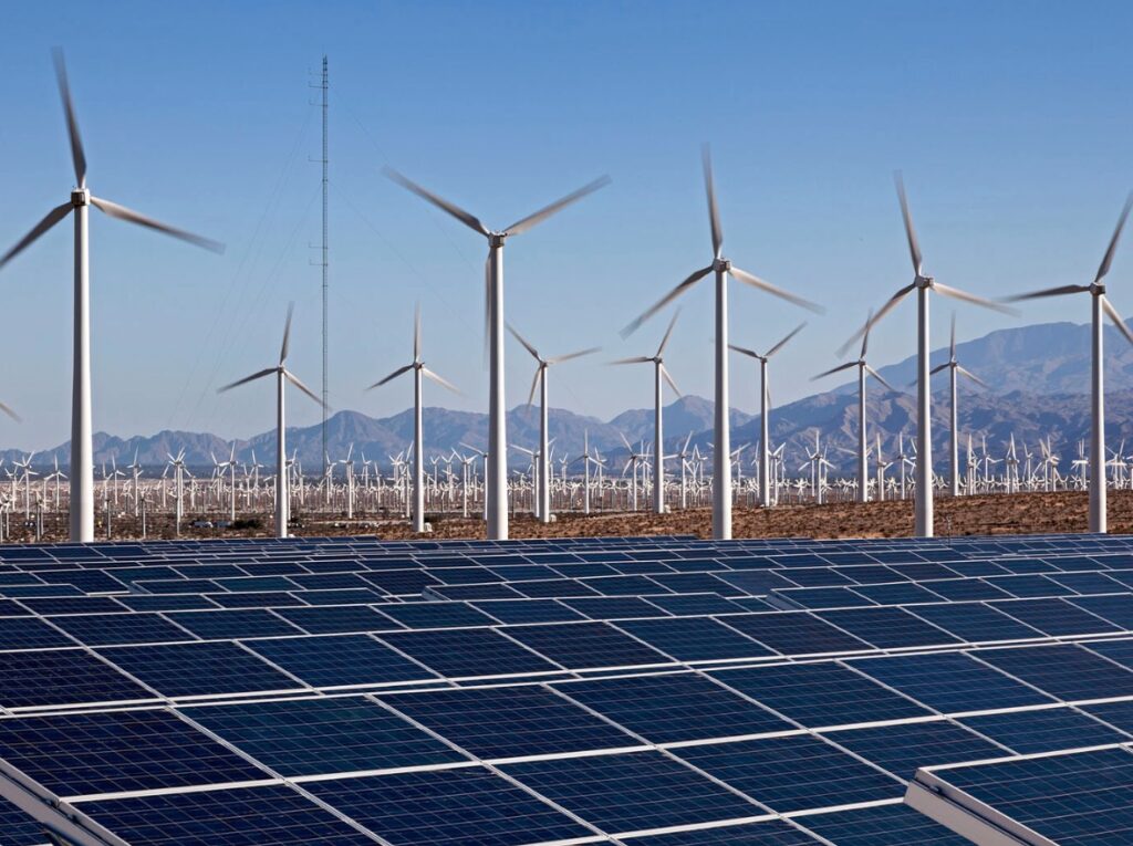 solar and wind energy farm