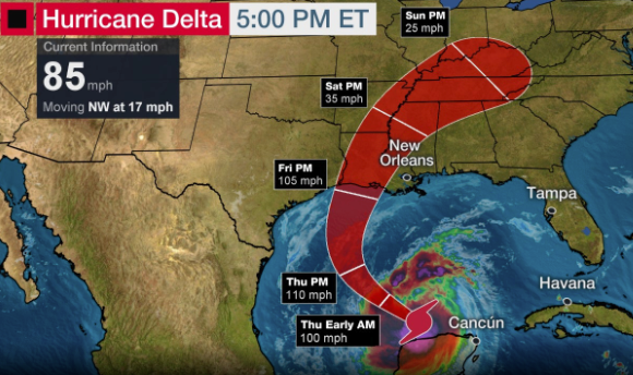 Hurricane Delta To Strike Gulf Coast Friday