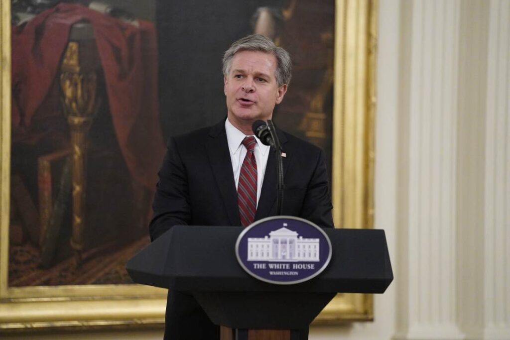 Christopher Wray Holds Press Conference to Project Confidence in Corrupt FBI No One Trusts