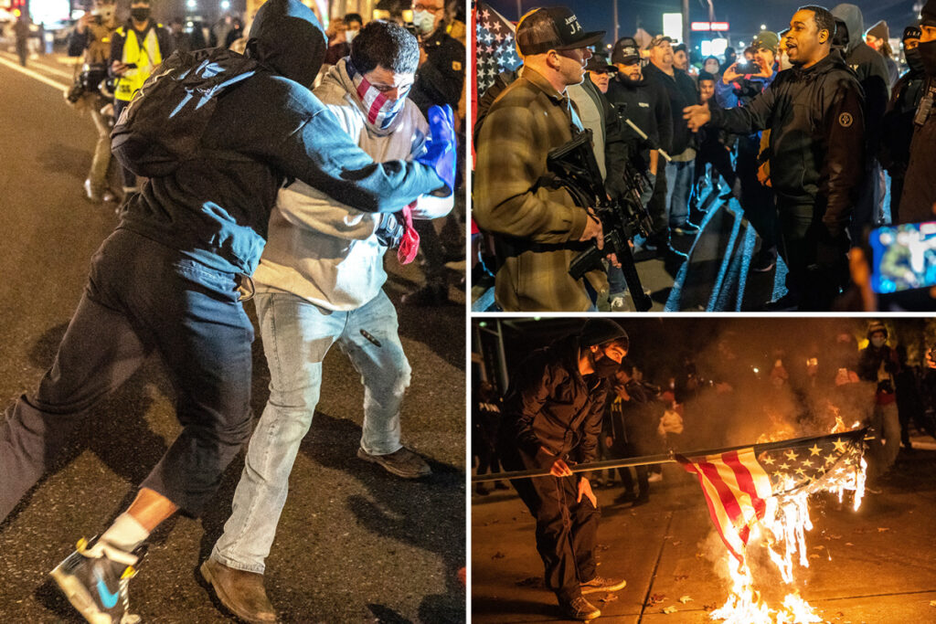 ELECTION NIGHT PREVIEW? Cops declare riot in Portland as Antifa and BLM protesters smash shop windows after march ‘against capitalism’