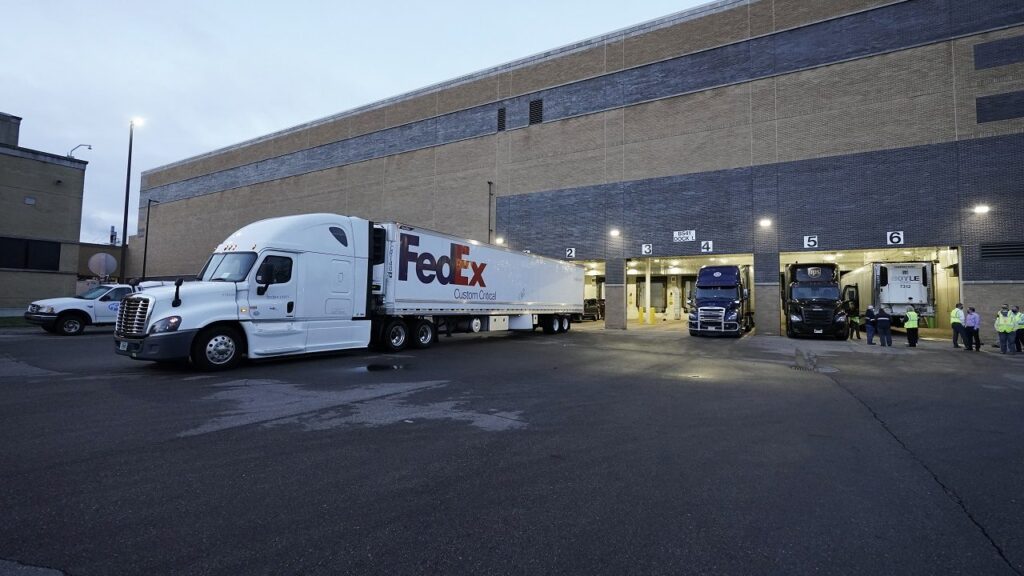 First shipment of Pfizer-BioNTech coronavirus vaccine leaves Michigan facility