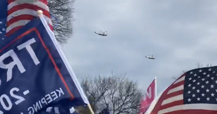 EXCLUSIVE VIDEO: President Trump Flies Over Massive DC Jericho March Led By #StopTheSteal