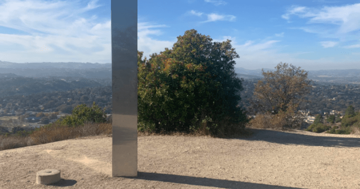 ‘I guess this is a thing’: Third metal monolith appears in California