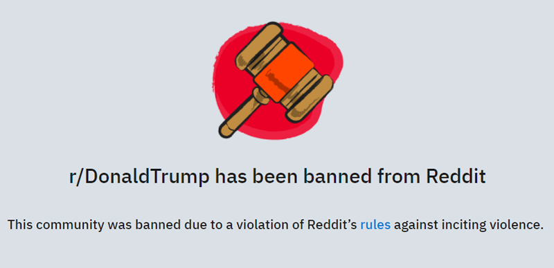 BIG TECH PURGE: Reddit bans and removes entire r/DonaldTrump community