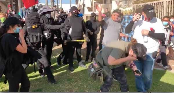 Watch as Antifa, which is just an idea, assaults a small group of conservatives in San Diego