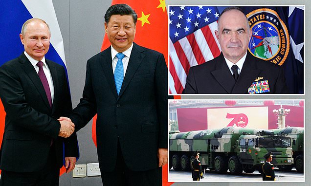 Nuclear war with China or Russia is 'a real possibility' because rivals are 'aggressively challenging global peace in ways not seen since the height of the Cold War,' US Navy admiral warns