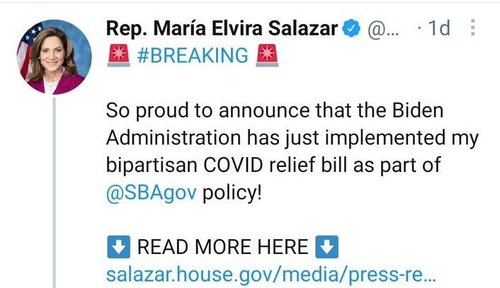 Journalists and Twitter Falsely Accuse GOP Congresswoman of Voting Against COVID Small Business Relief Bill She Introduced This Month