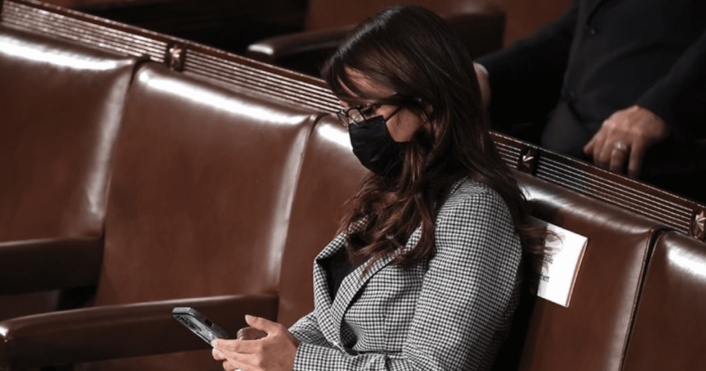 GOP Rep Trolls Biden, Harris During Speech With ‘Space Blanket’ Used by Illegals