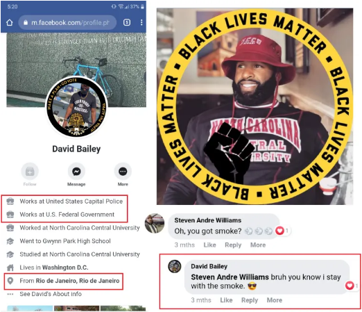 US Capitol Special Agent David Bailey Who Murdered Ashli Babbitt is a Brazilian Immigrant and Black Lives Matter Militant — HE REPEATEDLY THREATENED TO KILL TRUMP SUPPORTERS ON FACEBOOK FOR MONTHS!