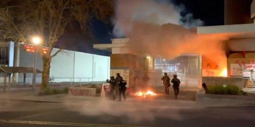 "Far Left Antifa Extremists" Set Fire To Portland ICE Building
