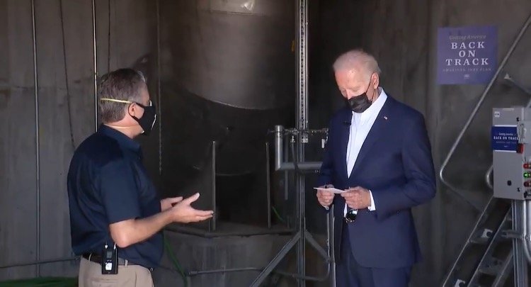 Clueless Joe Biden Relies on Notecards as He Tours Water Plant in New Orleans (VIDEO)