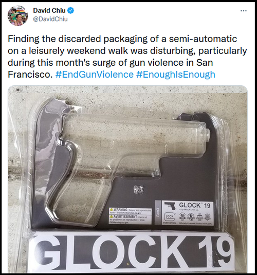 CA Lawmaker Mocked After After Finding "Semi-Automatic" Glock Packaging -- For BB Gun