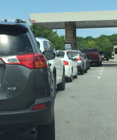 ​​​​​​​"Lines Down The Street" - People Wait Five Hours To Fill Up Amid Gas Shortages