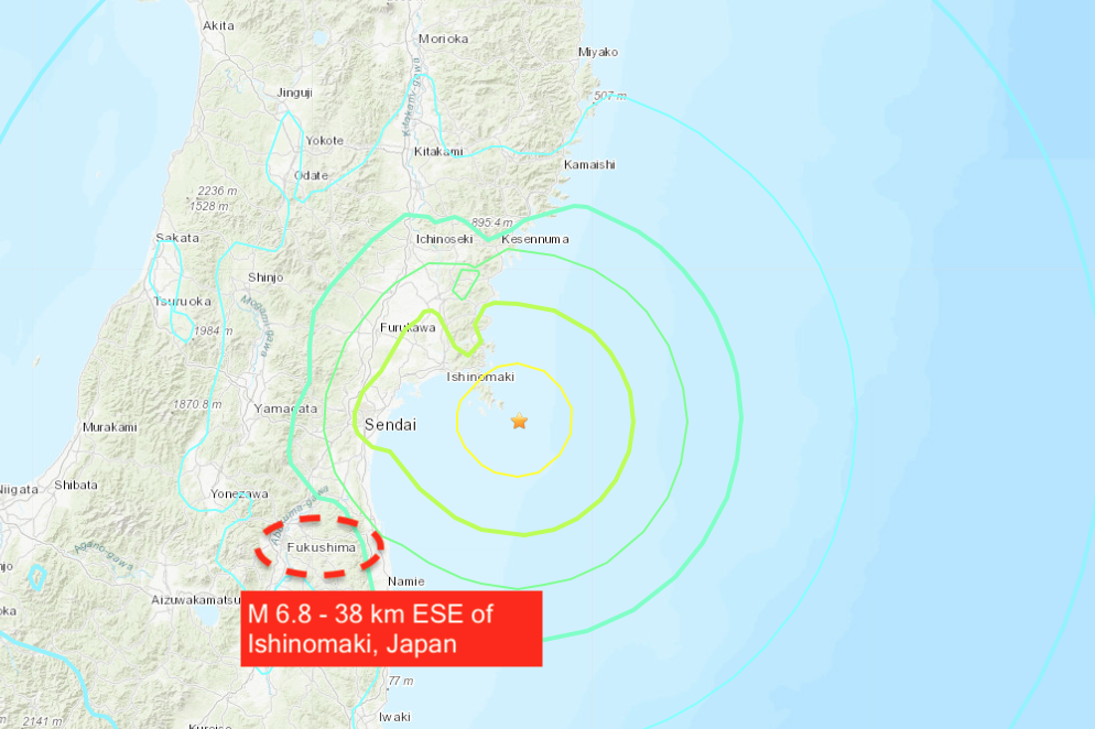 A TICKING TIME BOMB! Another near miss! On the 10th anniversary of the 2011 Fukushima disaster a second major quake, a mag 6.8 rocks the stricken nuclear plant just three months after a mag 7.0 rocked the same area in February