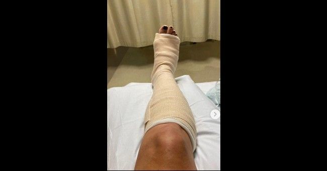 Sen. Kyrsten Sinema says she broke her foot while running a marathon today