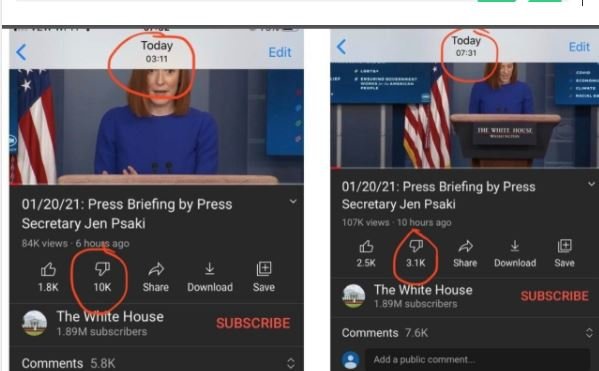 Amazing New Website Confirms YouTube Is Suppressing Dislikes on Joe Biden Videos by as Much as 600%