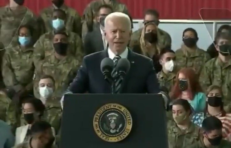 Biden to US Troops: “This is Not a Joke – The Greatest Threat Facing America is Global Warming” (VIDEO)