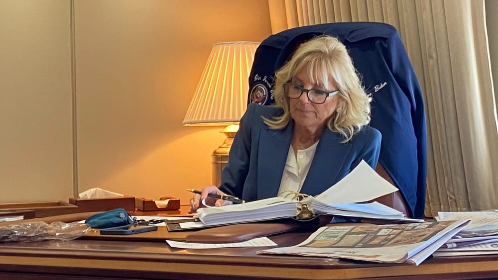 Who’s The Boss: Why is Jill Biden ‘Prepping’ for G7 at the POTUS Desk on Air Force One?