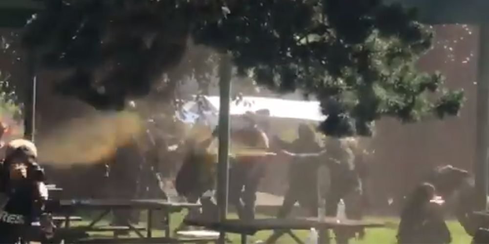 BREAKING: Antifa and right-wing protestors BRAWL near Portland