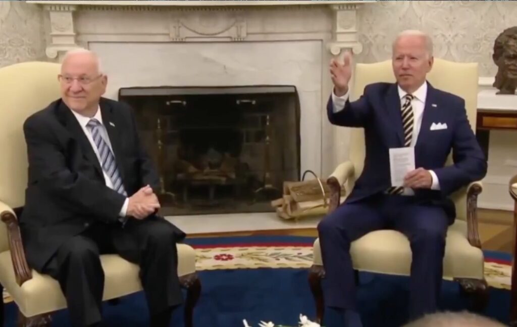 Joe Biden To Israeli President Rivlin: “It’s not technically appropriate, but I’m so delighted his daughter is here”