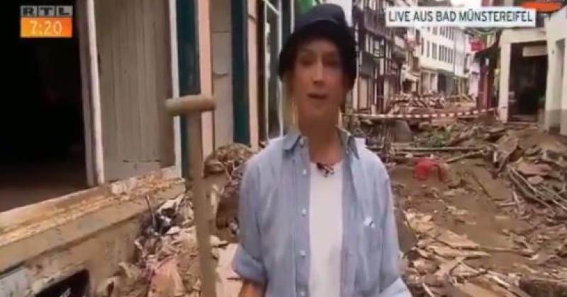 German TV News Reporter Suspended After Video Shows Her Smearing Herself With Mud in Flood-Hit Town