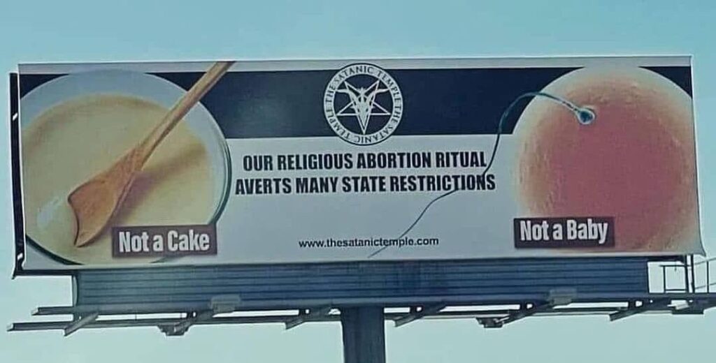 SICKENING: The Satanic Temple Buys Billboard Space Across America Posting Disgusting ABORTION Messages