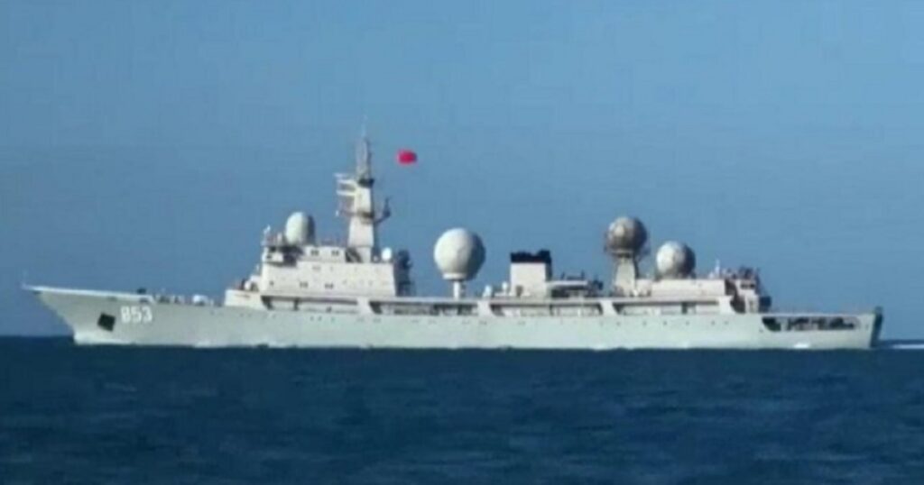 Single Chinese Ship Appears Near US War Games, Strange 'Soccer Ball' Spheres Reveal the Vessel's Nefarious Purpose