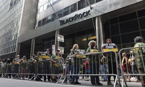 "Follow The Money" - Striking Coal Miners Rally Outside BlackRock's NYC Offices