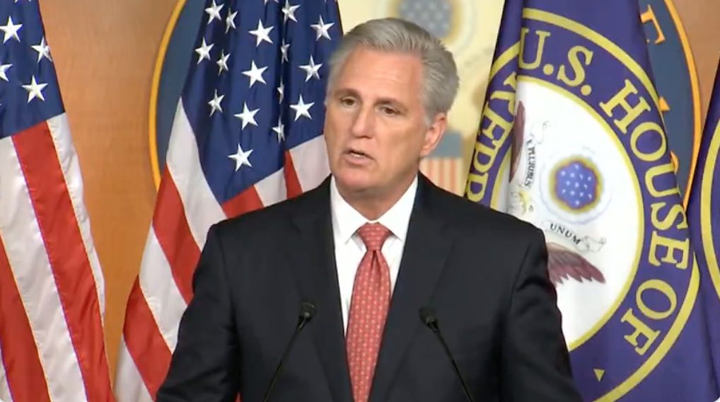 House Minority Speaker Kevin McCarthy Excoriates Joe Biden For “Hiding at Camp David…Giving incoherent speeches” and “going against everything America has stood for in the past” [VIDEO]