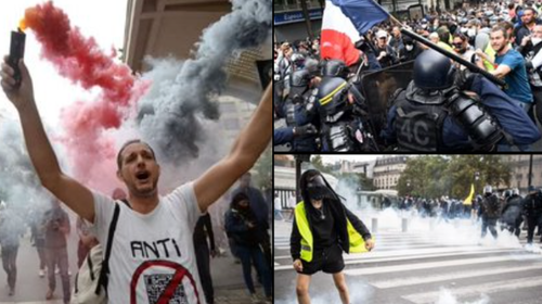 Protesters Rage In Paris Against "Health Passports"