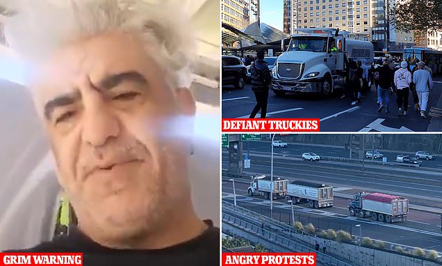 Rogue truckies vow to block every major highway into every state during radical anti-lockdown strike - as they urge Aussies to 'stock up on groceries'