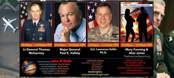 Generals’ Intelligence Briefing: Gen. McInerney, Gen. Vallely, Col. Sellin, Mary Fanning And Alan Jones Weigh In With John B. Wells On Caravan To Midnight Radio