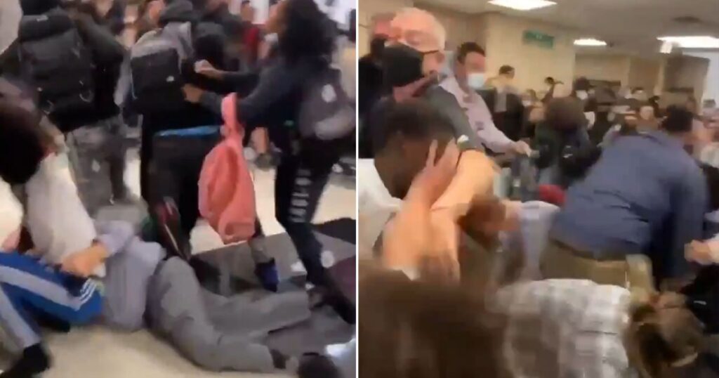 VIDEO: Massive Fight Breaks Out Between Students And Staff At Ohio High School As Bystander Screams ‘Get That N***a’