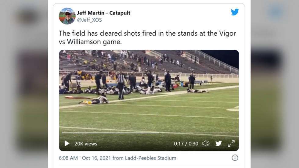 ‘Multiple people’ shot during high school football game in Alabama, causing spectators & players to flee in panic (VIDEOS)