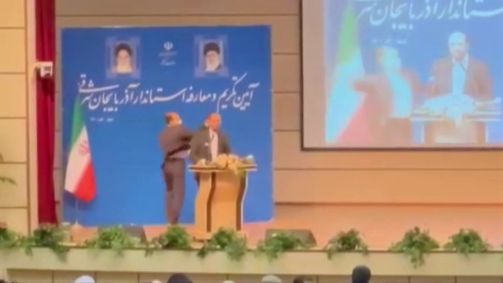 WATCH: Man SLAPS provincial governor during inauguration in Iran