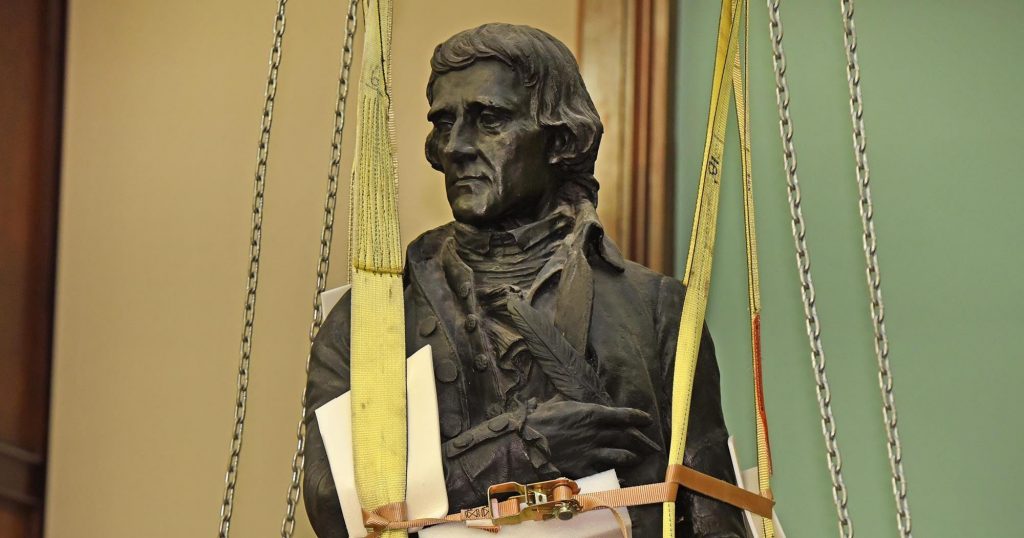 Thomas Jefferson Statue Removed From New York City Hall, Where It Stood For 187 Years