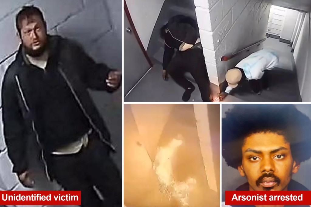 Harrowing video shows homeless man being torched to death in stairwell