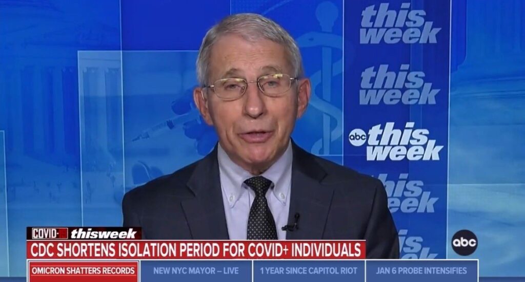 Fauci Says CDC is Revisiting New Rule on Asymptomatic People Not Requiring a Test after 5 Days Because of “Pushback” (VIDEO)