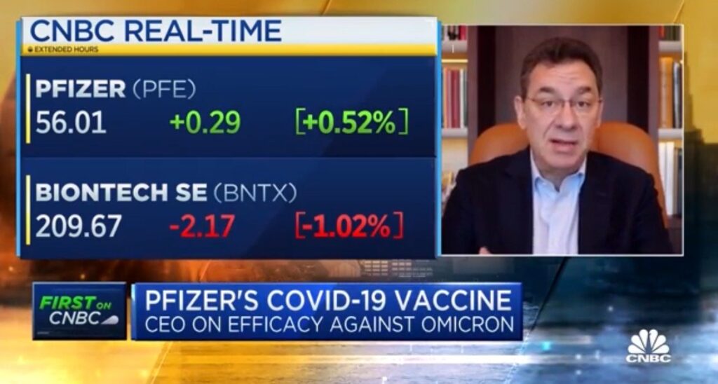Pfizer CEO: Omicron Specific Covid Vaccine will be Ready by March (VIDEO)